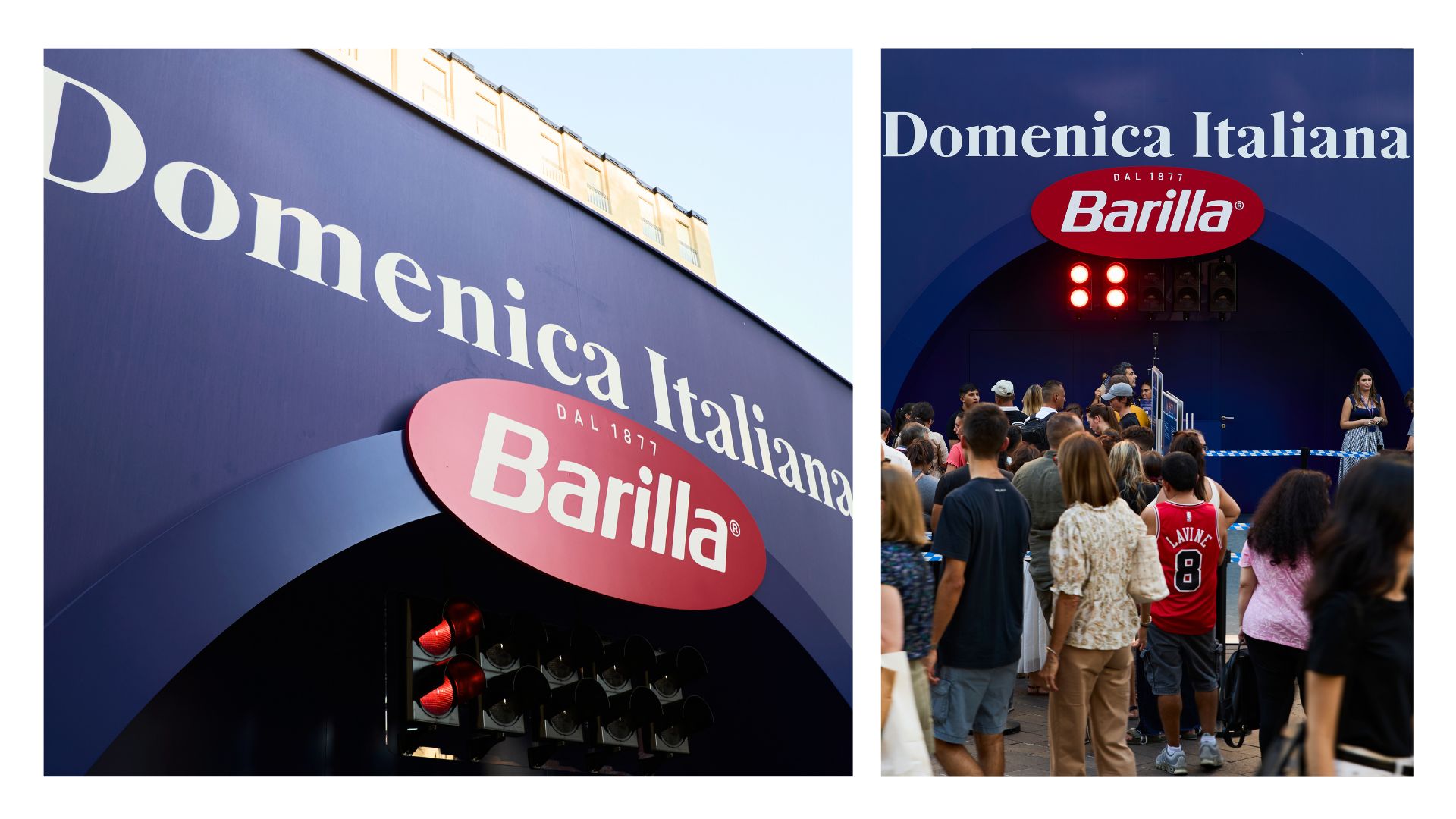 semafori ERA200 a doppia luce rossa utilizzati per l'impianto semaforico dell'evento Barilla